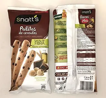 

Snatt's Palitos de Cereales con Chocolate y Avellanas GREFUSA Bolsa [Pack 10 x 68 g]