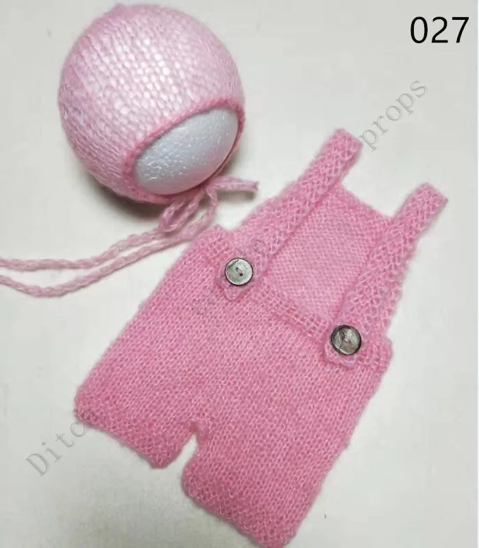 Реквизит для фотосъемки новорожденных; мохеровые брюки+ повязка на голову; одежда для фотосъемки - Цвет: 027