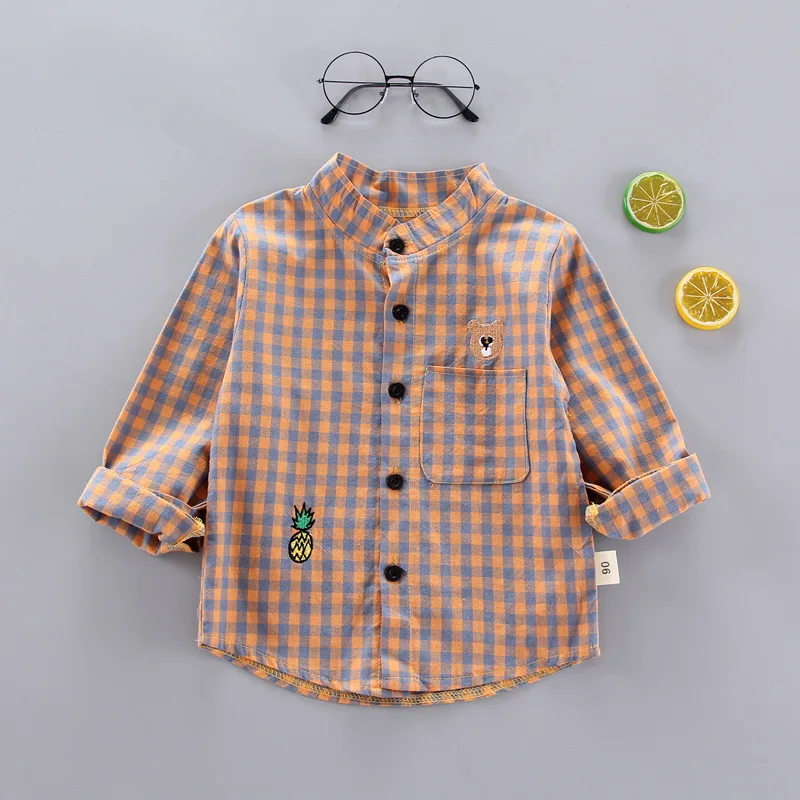 F Boys Shirt Clothes Baby Spring Thin Shirts Toddler Infant Boy Long Sleeve Tees Tops 1 2 3 4 Years Kids Cotton Shirt