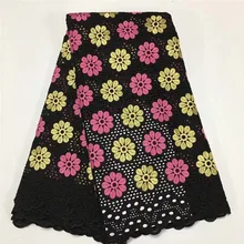 5 ярдов швейцарская кружевная ткань последние с крупным бисером вышивка африканские хлопчатобумажные ткани швейцарская вуаль кружева популярный Дубай Стиль 12L0928