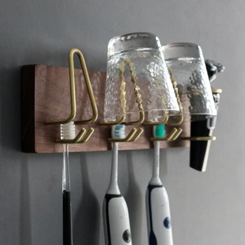 

Toothpaste Squeezer For Bathroom Wall Mount Beech Wood Toothbrush Holder Dispenser Bathroom Accessories Sets