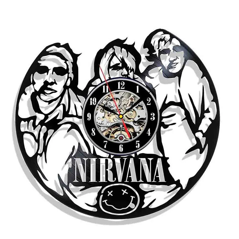 6 Nirvana модный дизайн черные 3D Виниловые настенные часы для дома комнаты Модный декор настенные стикеры поддержка Прямая - Цвет: 6