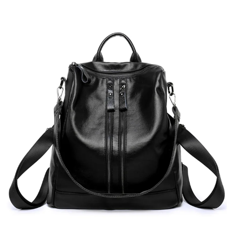 

Bags New Style Backpack Pu Soft Leather Korean-style School Bag Versitile Fashion Dual Purpose Travel WOMEN'S Bag Backpack