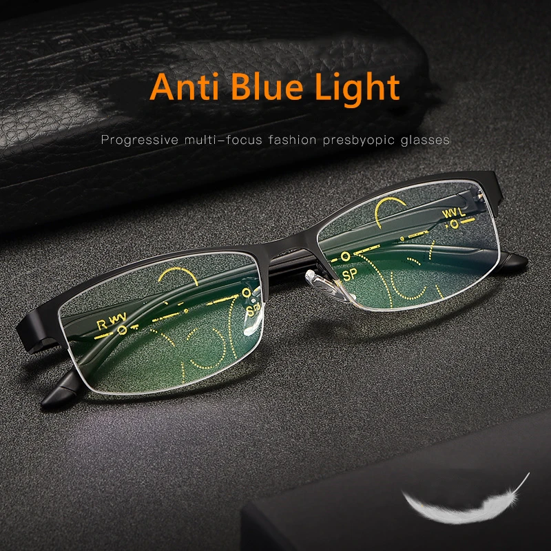 Men Reading Glasses Far And Near Dual-Purpose High-Definition Anti-Blue Light Automatic Adjustment Degree Zoom XS671 | Аксессуары для