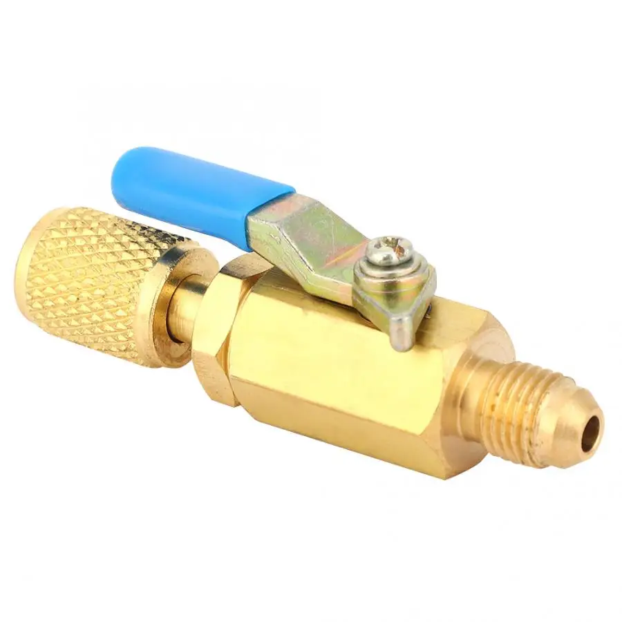 3 Pcs 1//4 in for 1//4 SAE Male-Female Cooling Ball Valve Adapter Switch Manual Ball Valve Brass Ball Valve R12 // R134 // AR410