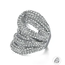 Роскошное блестящее кольцо с кристаллами для женщин, Геометрическая гипербола, большое кольцо, модное коктейльное, вечерние, серебряное кольцо, хорошее ювелирное изделие, подарки