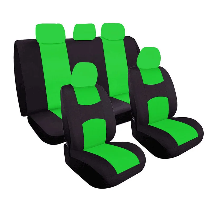 1set green 1 комплект/9 шт. новые высококачественные универсальные автомобильные чехлы для сидений авто Интерьер Стайлинг украшения защита универсальные подходят аксессуары для интерьера - Название цвета: 1set green