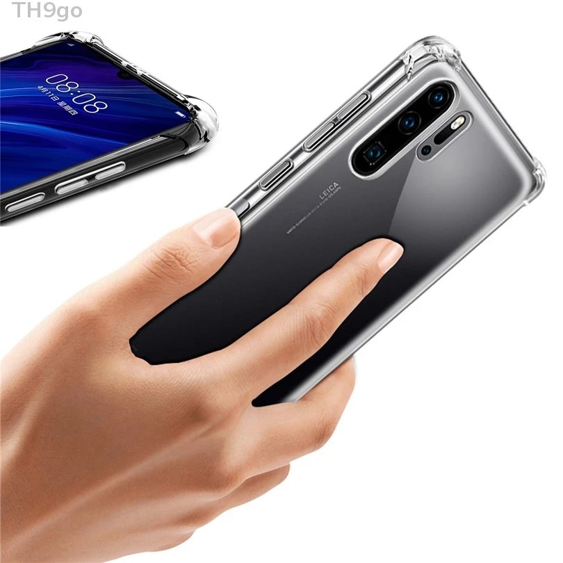 Прозрачный чехол для Huawei P30 Pro P20 Lite P Smart 2019 противоударный мягкий из ТПУ Nova 3e 4e