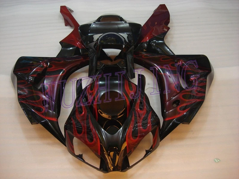 INJECTION mold Пластик Обтекатели для Fireblade 06 Пластик Обтекатели CBR 1000 RR 2007 черный, Красный Рамка Обтекатели для Fireblade 2006-2007 - Цвет: INJECTION mold