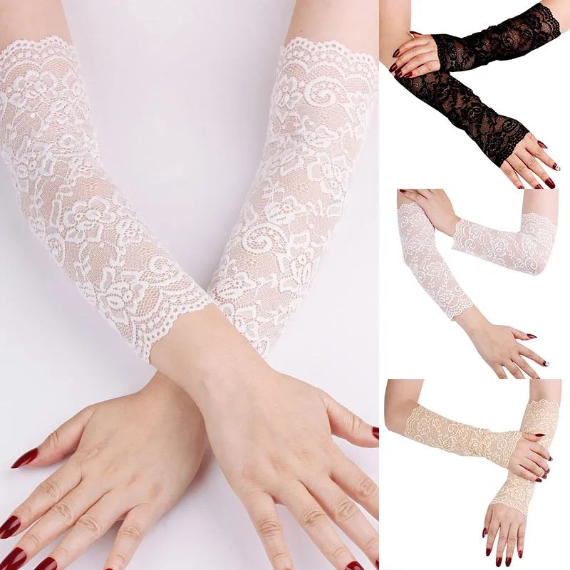 

Female Scar Cover Gloves Elbow Sleeve Cuff Arm Cover Fake Sleeve Thin Section Lace Sun Protection Ice Silk Sleeve