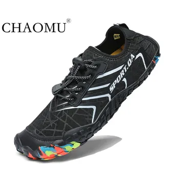 

New wading men's shoes one pedal beach sandals low top breathable flat bottom shoes non-slip soft bottom couple beach shoes