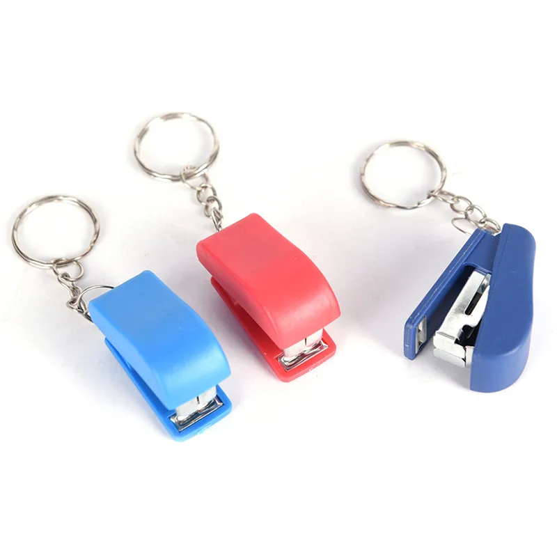 1 Piece Cute Kawaii Mini Portable Paper Staples Stapler Stitcher Office School Supply Stationery Accessory Ellen Brook Keychain