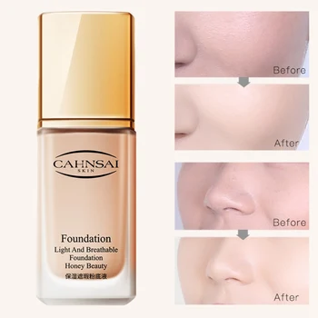 

Professional Full Coverage Liquid Foundation Face Base Makeup Natural Color Concealer Whitening Lasting Primer Makeup