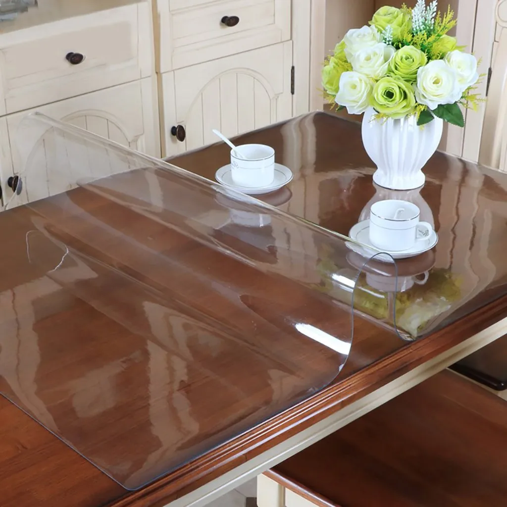 TENSKE, водонепроницаемый ПВХ протектор для скатерти, стол, чехлы для стола, 23,5x23,5 дюймов, мягкое стекло, обеденный стол, прозрачная крышка
