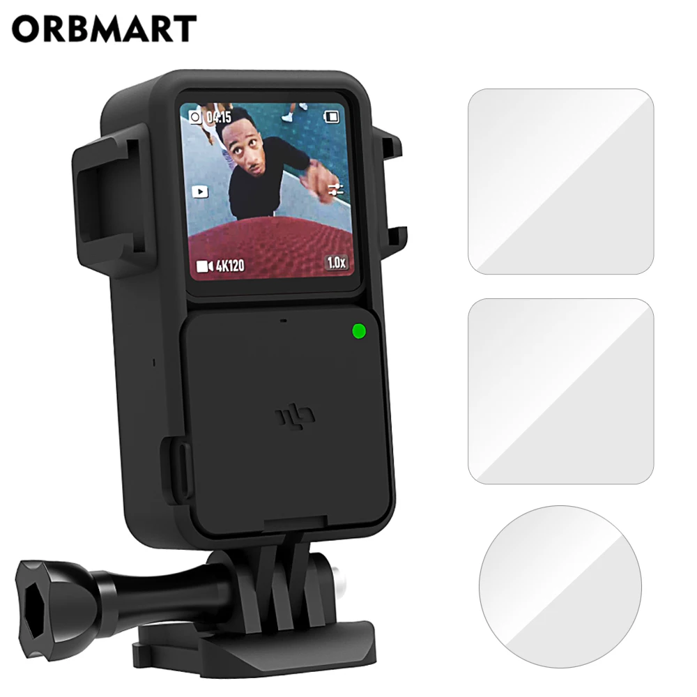 

Frame Case for DJI Action 2 Screen Protector Tempered Glass Protective Lens Film Cover Mount for DJI Osmo Action 2 Accessories