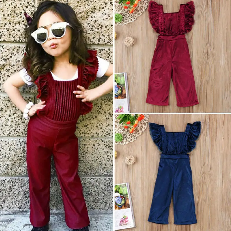 Newborn Toddler Baby Girls Overalls Fashion Cute Sleeveless Square