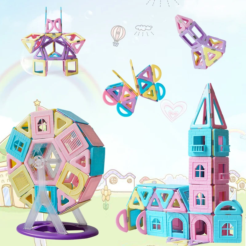 86PCS Magnetic Designer Construction Set Model &amp Building Toy Magnets Blocks Tiles Educational Toys For Children | - Цена: 1 984,10 - 2 808,76 руб.