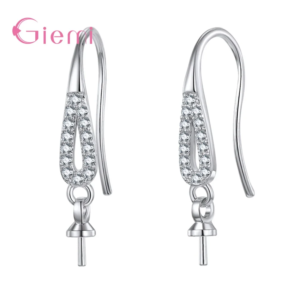 

Korea New 925 Sterling Silver Inlaid Cubic Zirconia Earrings Women Creative DIY Accessories Hanging Ear Hooks Jewelry Wholesale