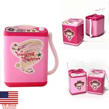 Mini Electric Washing Machine Dollhouse Toy Very Useful Wash Makeup Brushes