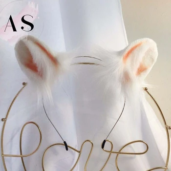 

New Hand-Made White Mouse Original Beast Ear Kc Simulation Beast Tail Wolf Ear Cat Ear Fox Ear Hairband Custom Cosplay