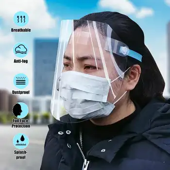 

Transparent PVC Full Face Mask for Protection Anti-Fog Spray Saliva Plastic Anti-Dust Face Mouth Masks Health Care for Kid/Adult