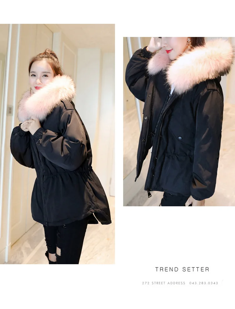 new women's long sections Nagymaros collar women thick coat 930