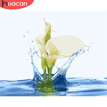 

HUACAN DIY Pictures By Number Flower Kits Home Decor Painting By Numbers Lily Drawing On Canvas HandPainted Art Gift