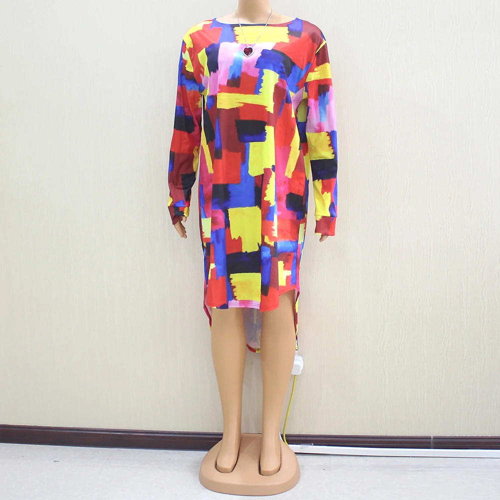 

2019 Newest Colourful Pattern Printed African Fashion Elegant Lady Dresses