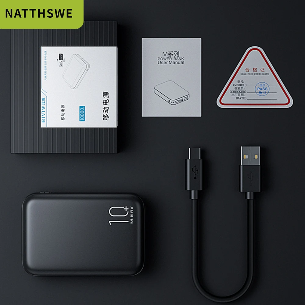 NATTHSWE 30000 мАч Внешний аккумулятор, внешний аккумулятор, USB внешний аккумулятор, портативное зарядное устройство для мобильного телефона Xiaomi iphone huawei