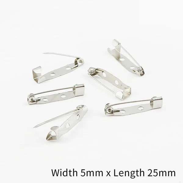 Rhodium 5x25mm 50 шт./Партия 15 20 25 30 35 мм золото/серебро/бронзовая брошь зажим базовые булавки безопасные булавки брошь настройки базы для украшений ручной работы Изготовление ювелирных изделий - Цвет: Rhodium 5x25mm