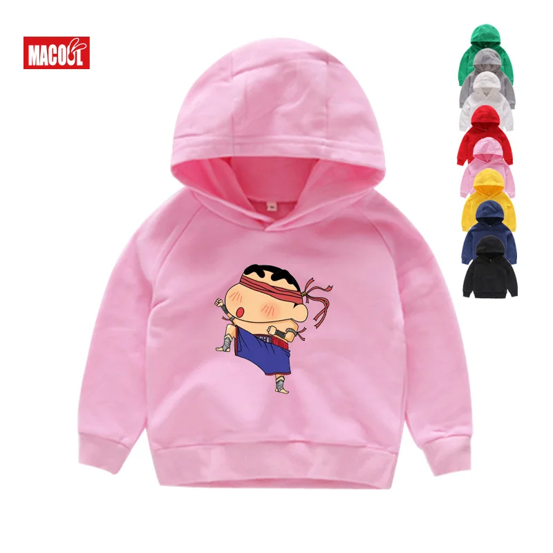 Милые детские толстовки с капюшоном Crayon Shin Chan; Сезон Зима; забавные толстовки; коллекция года; Зимние толстовки с длинными рукавами с героями мультфильмов для мальчиков; толстовки; От 2 до 9 лет