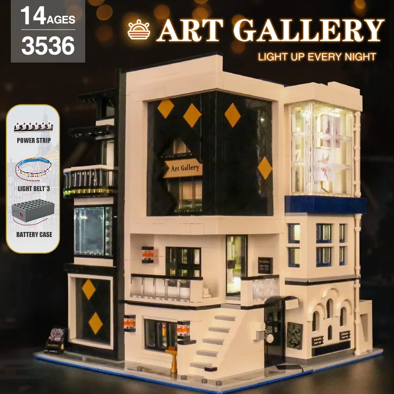 MOULD KING 16043 The MOC-67005 Art Gallery Showcase With Led Parts
