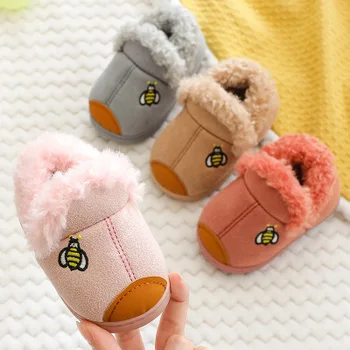 

Baby cotton shoes winter children boys and girls baby shoes soft bottom cartoon bee baby warm toddler shoes thick cotton slipper