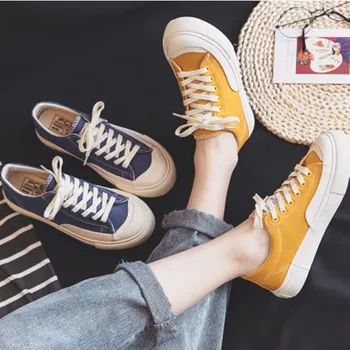 

Fashion Women's Vulcanize Shoes New Summer Korean Style Women Canvas Shoes Flats Women Casual Sneakers Color Trendy Shoes