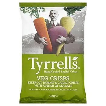 

Tyrrells Veg Crisps Beetroot, Parsnip & Carrot 40g - Pack of 6