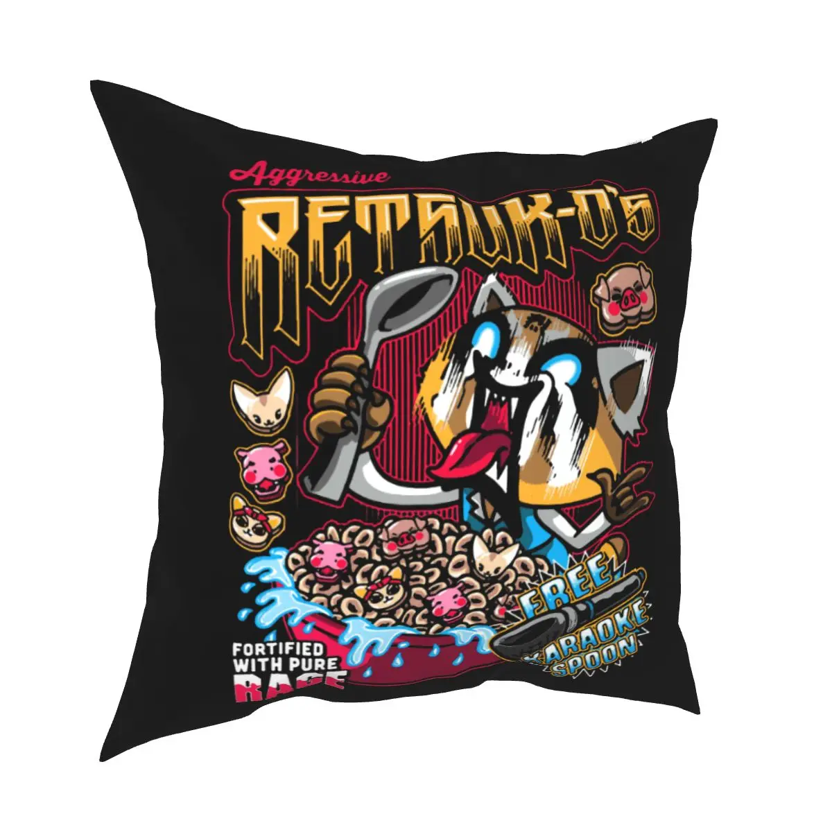 Death Metal Karaoke Kala Accopato Tsuko Retsuko Federa Poliestere Cuscino Decor Federa Letto 45X45Cm