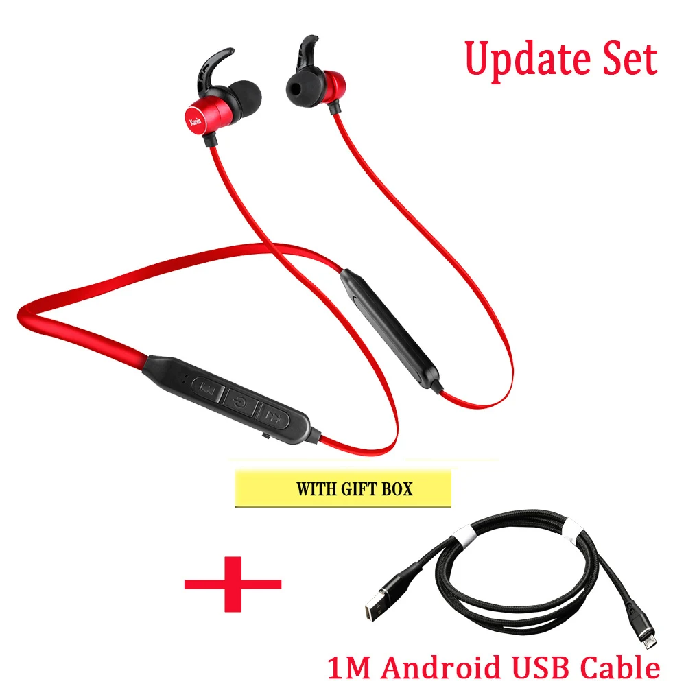 Bluetooth наушники 10Hr беспроводные наушники V5.0 с шумоподавлением спортивные наушники с микрофоном fone de ouvido для Xiaomi - Цвет: UPDATE SET RED