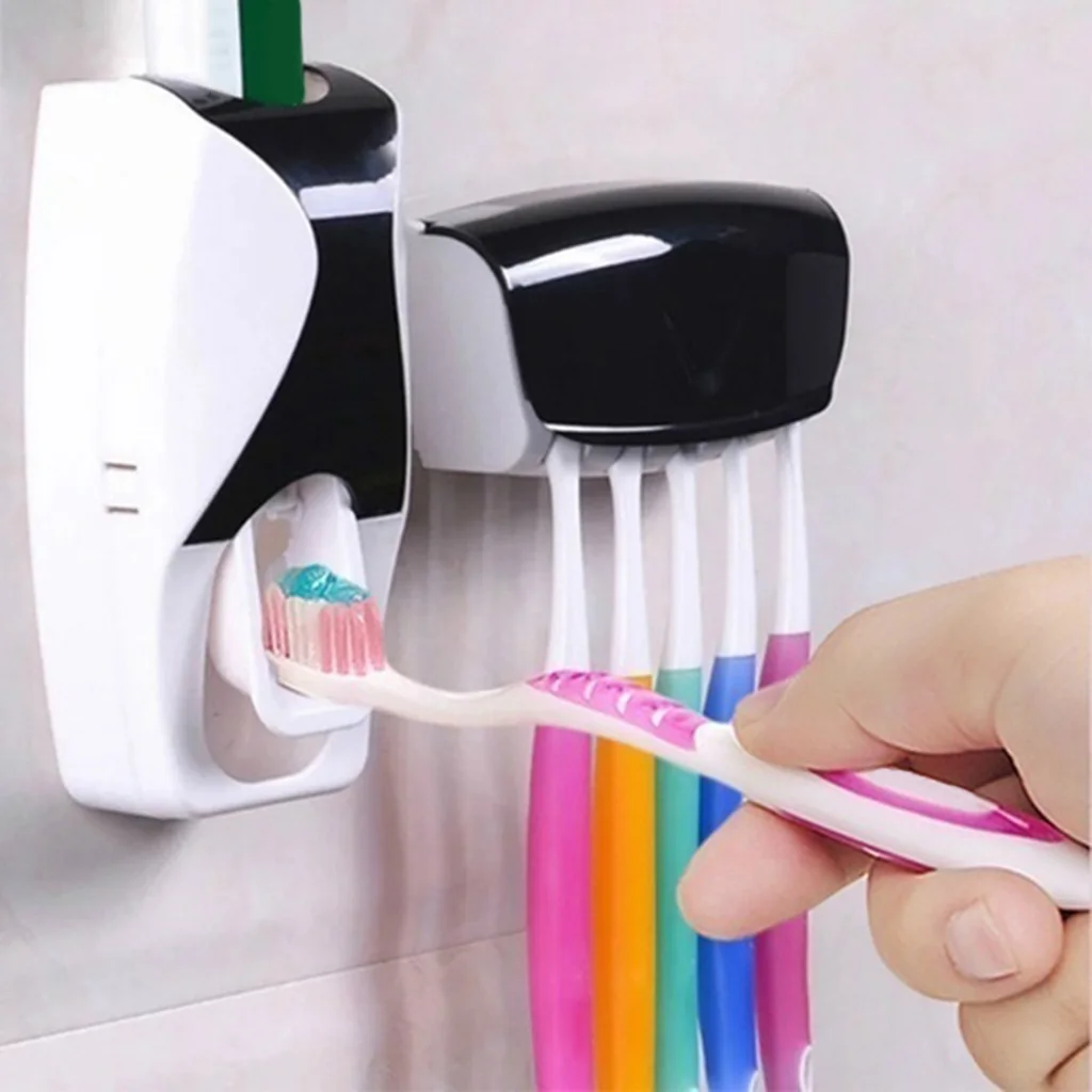 Kids Automatic Toothpaste Dispenser Toothbrush Holder Set Hygienic Economy