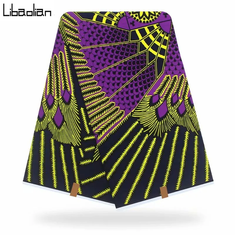 Классический хлопок голландский воск вечерние Свадебные африканские печатные Дашики Анкара воск настоящий принт Голландский Воск Ткань 6 ярдов F911-02