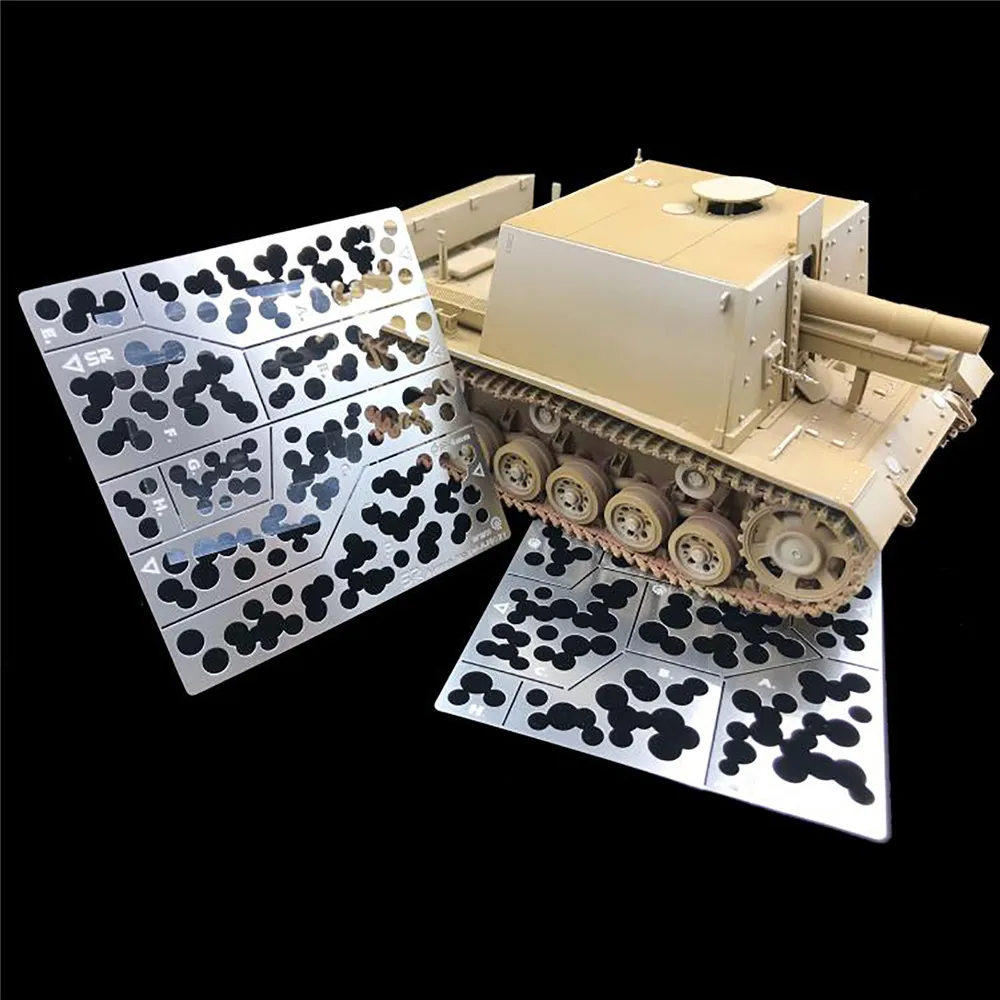 

1/35 1/32 Armour German Ambush Wave Point Camouflage Leakage Spray Stencil for Chariot Model Upgrade Tool Decorative Accessories