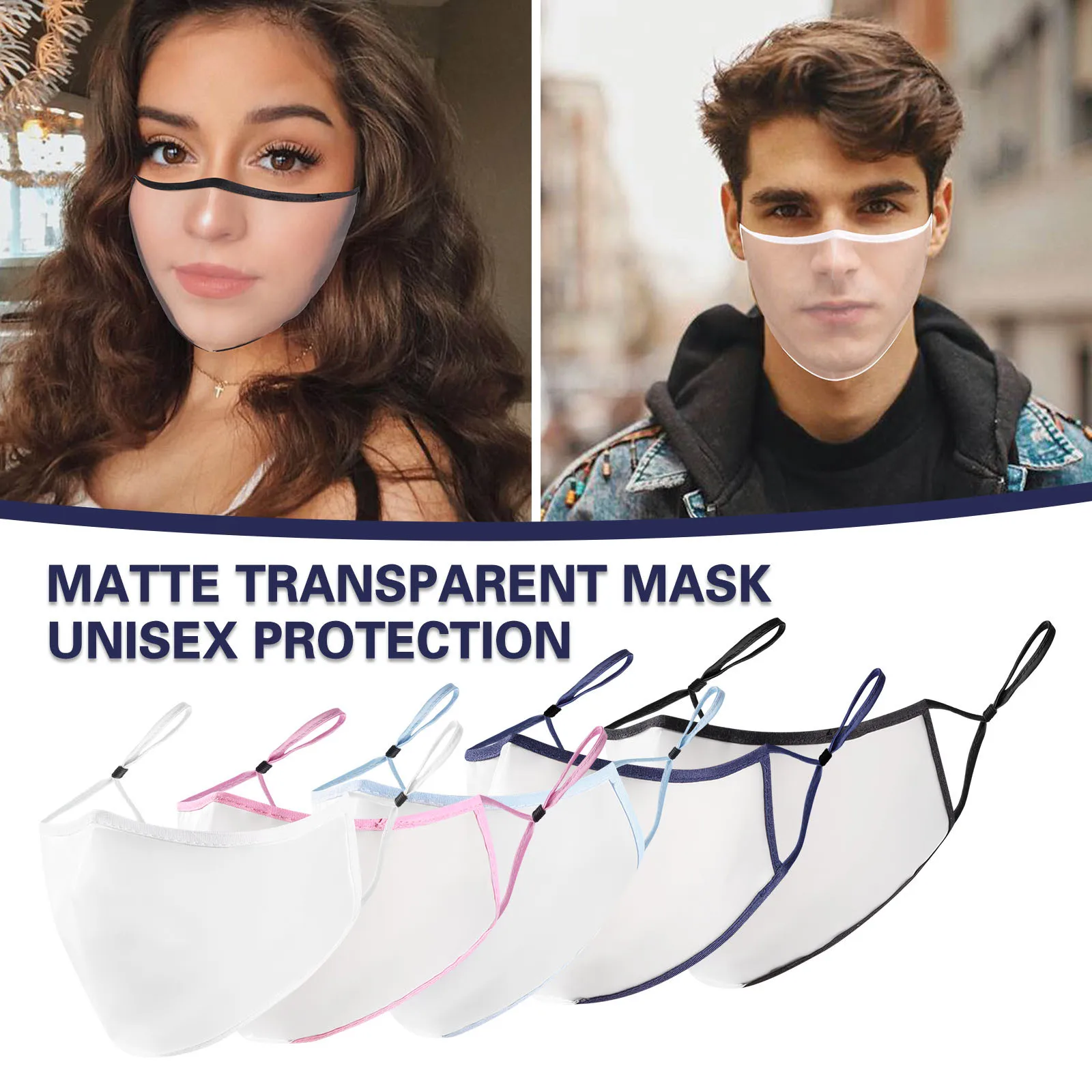 

Unisex Lip Language Transparent Lip Mask Three-dimensional Breathable Washable Dustproof Mouth Mask Face Shield mascarillas