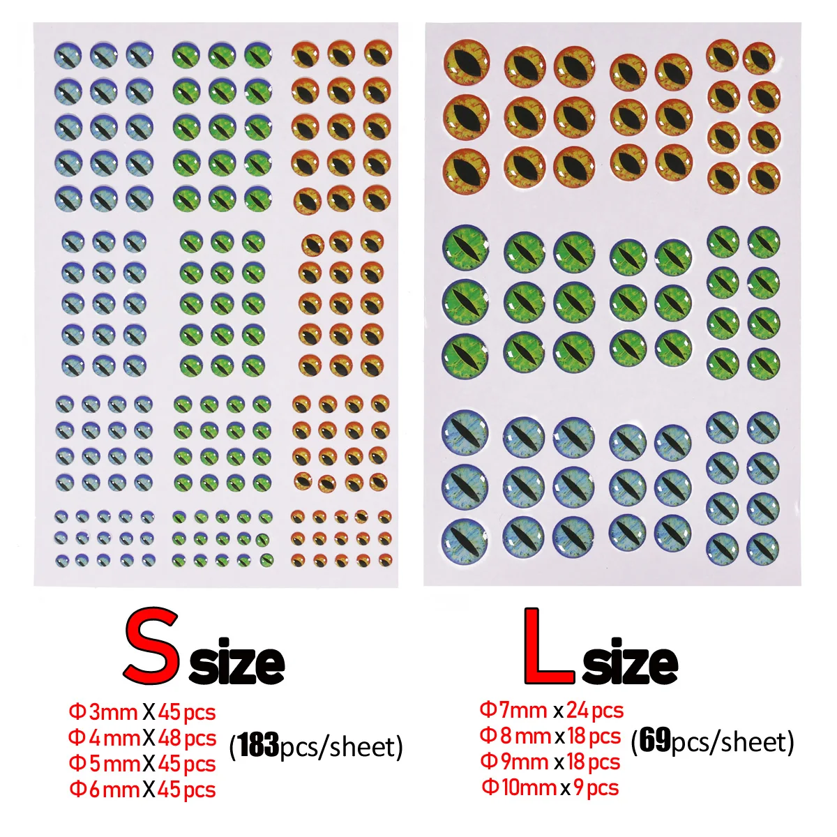 64-Pack Holographic Silver 3D Fish Eyes  10mm Self-Adhesive For Fly Tying,  Lures, Jigs (Resin)