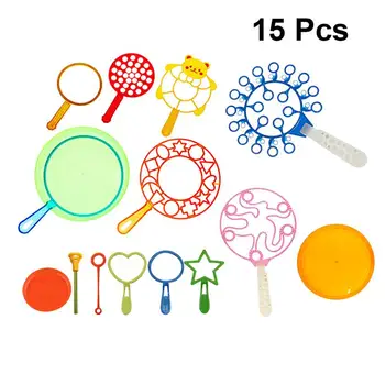 

15pcs Children Outdoor Blowing Bubble Blower Creative Large Bubble Ring Toys Bubble Sets Bubble Maker Toys for Kids Random Color