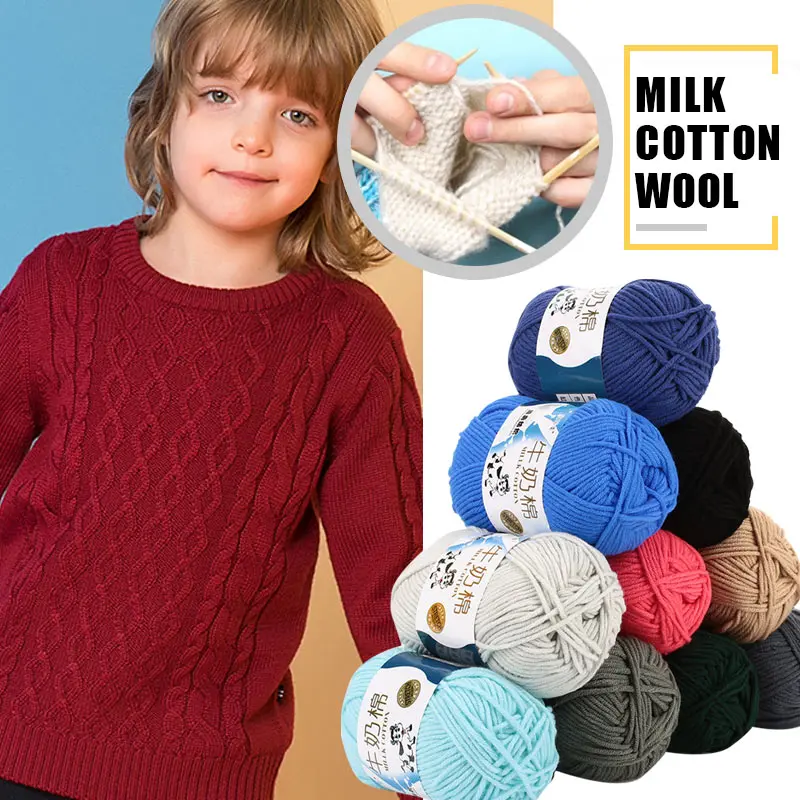 SOLEDI 50g Warm Milk Cotton Hat Winter Sweater DIY Soft Knitting Wool Gift Sewing Line Scarf