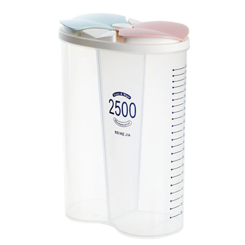 Detachable Dry Food Kicthen Practical Seal Petal Lids With Scale Cereal Container Transparent Grain Grids Coffee Bean Storage