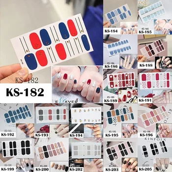

LADY KINDOM DIY 3D Nail Art Stickers Heart Grids Pattern Nail Polish Strips Waterproof Nail Patch Environmental Nail Foils Wraps