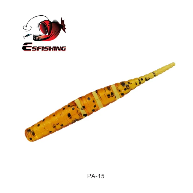 ESFISHING Polaris 42mm Sinking Artificial Silicone Soft Worm Baits Softness Pesca Tackle Winter Ice Fishing Lures Free shipping PA15