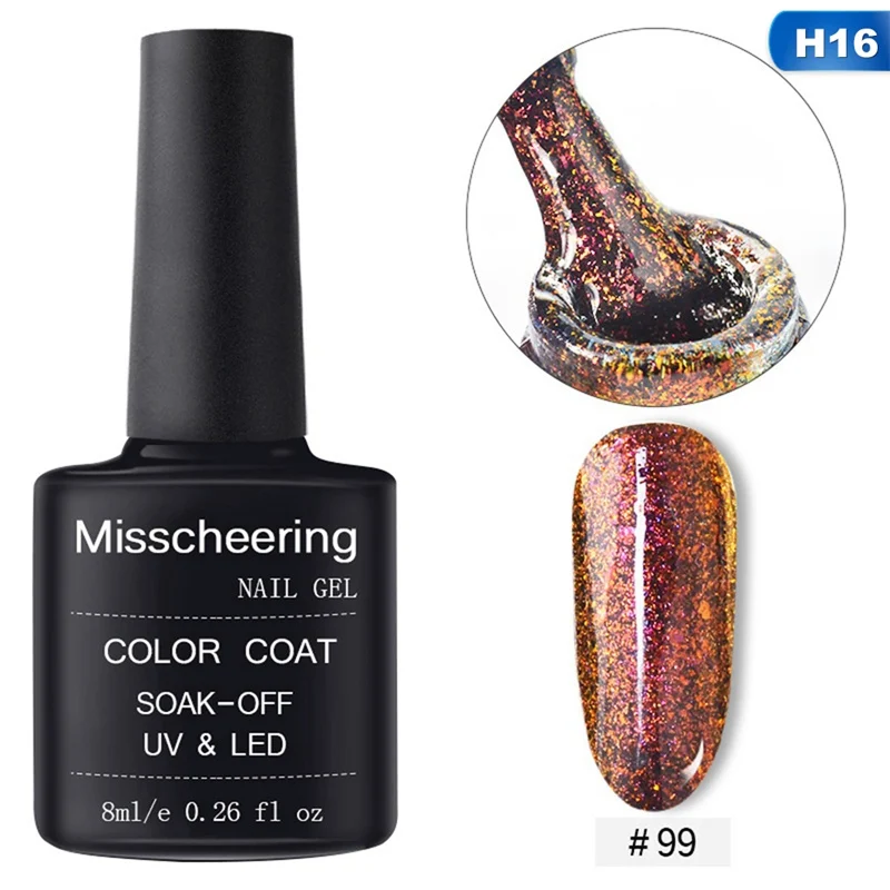 16 Chameleon Nail Polish 6ml Starry Sky Glitter Nail Art Varnish Black Base Color Needed - Цвет: 16