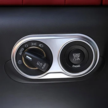 

For Maserati Levante 2016 Car-Styling Headlight Switch Frame Cover Trim Sticker ABS Chrome Accessories