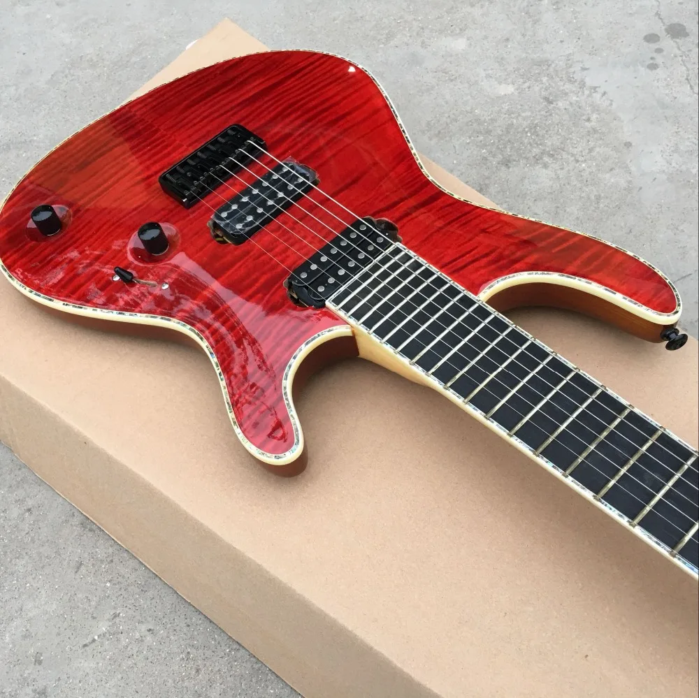 high quality,Red Tiger Flame electric gitaar,Ebony fingerboard,customization guitarra699 (2)